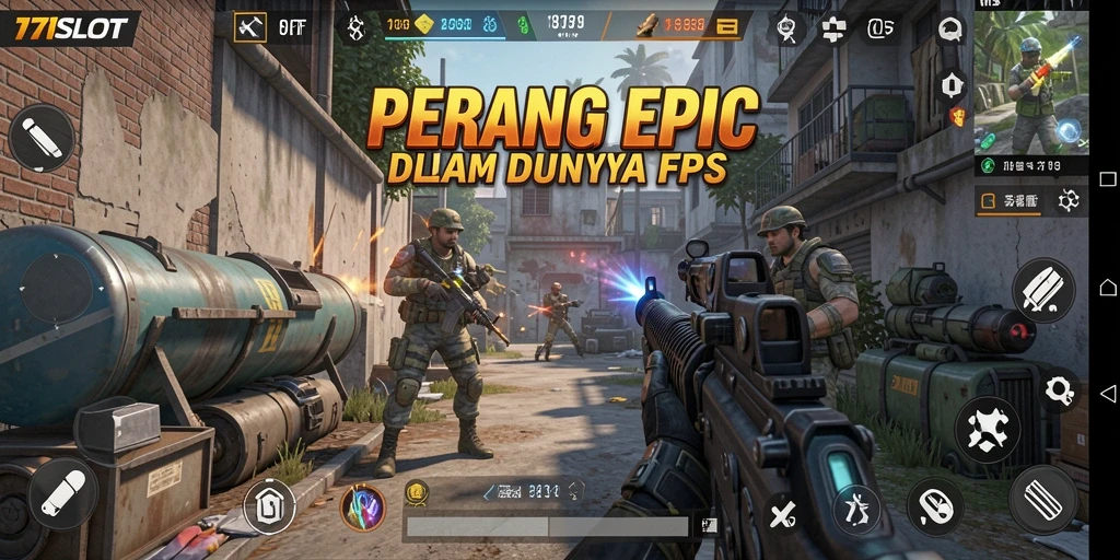 Screenshot gameplay 171SLOT menampilkan aksi pertempuran yang menegangkan dalam FPS.