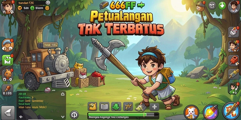 Tangkapan layar utama dari gameplay <strong>666FF</strong> menunjukkan aksi mendebarkan dalam mode Idle.