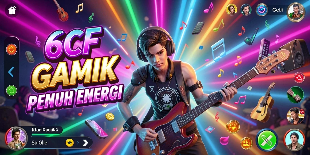 Gameplay interaktif 6CF dengan berbagai lagu menarik.