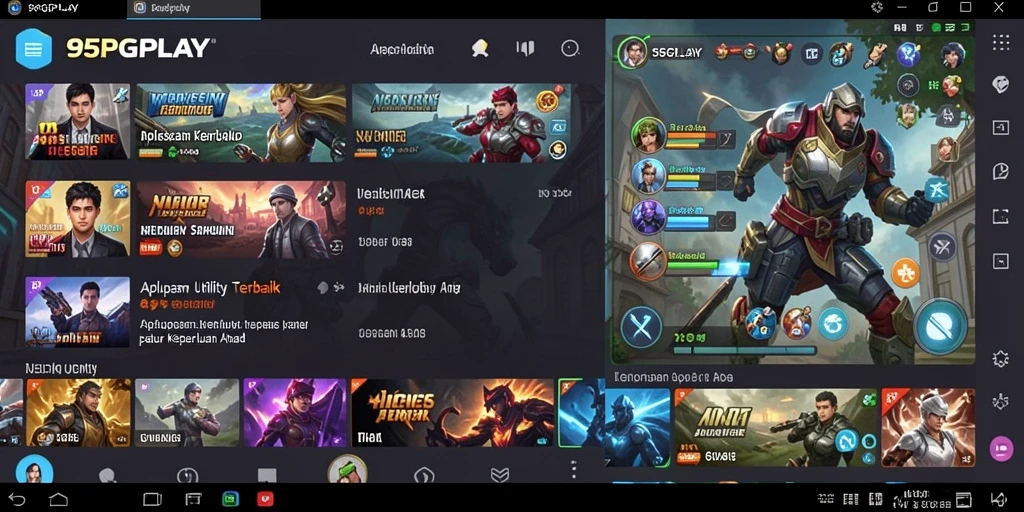 Screenshot dari antarmuka utama 95PGPLAY menampilkan fitur-fitur Utility.