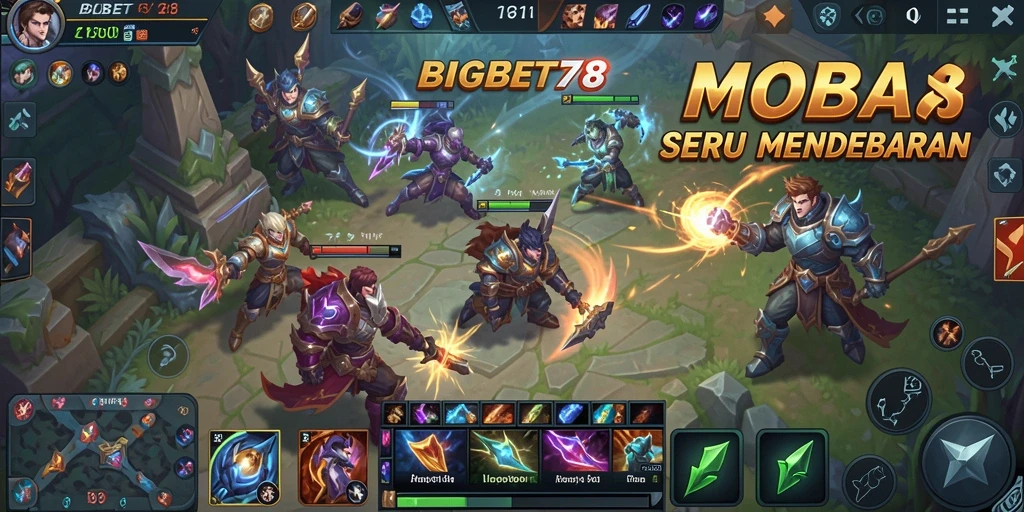 Tampilan gameplay mendebarkan di arena MOBA bigbet78.