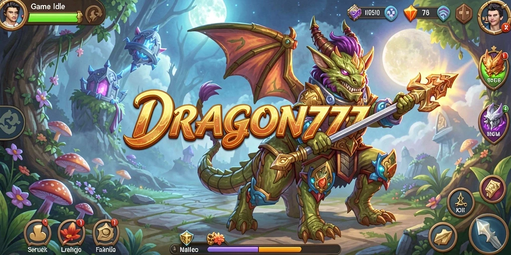 Screenshot utama DRAGON777 menampilkan aksi seru dalam gameplay Idle.
