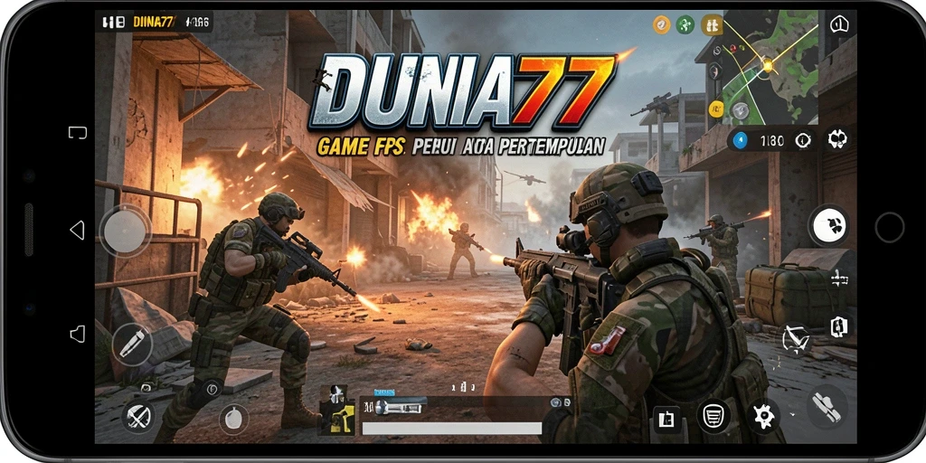 Tampilan gameplay DUNIA77 yang intens dan seru.