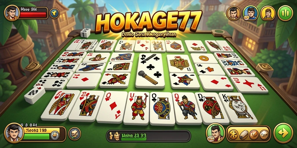 Screenshot HOKAGE77 menunjukkan gameplay domino yang seru dan interaktif.
