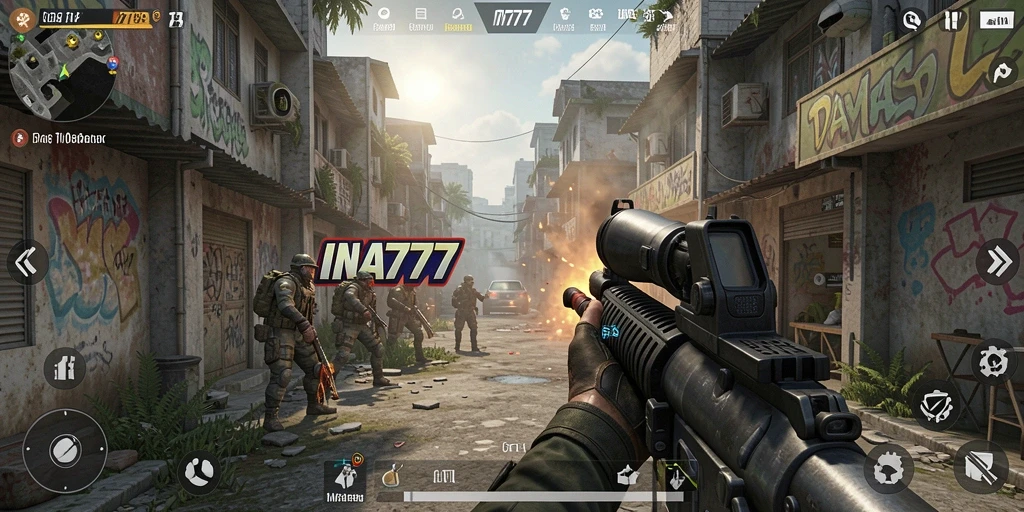 Tangkapan layar menunjukkan pertarungan seru dalam game TPS.