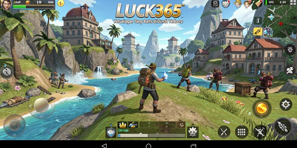 Screenshot gameplay LUCK365 menampilkan petualangan epik di dunia terbuka.