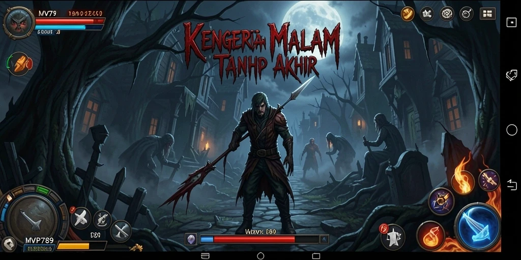 Screenshot gameplay MVP789 menampilkan suasana Horror yang mencekam.