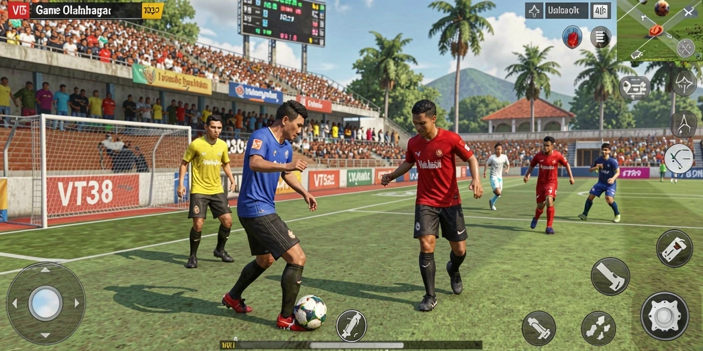Gameplay VT38 menampilkan aksi olahraga yang seru dan mendebarkan.